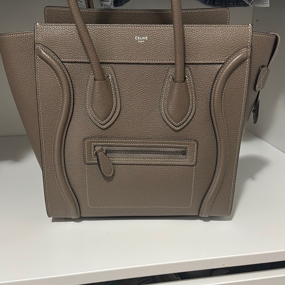 Celine Taupe Leather Women's Bag